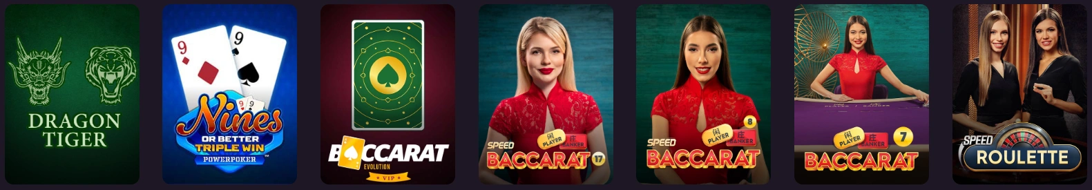Table games selection